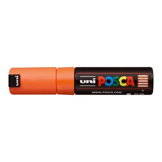 Uni Posca Pc-8K Marker – 8Mm Bold Chisel Tip, Vibrant Orange 1