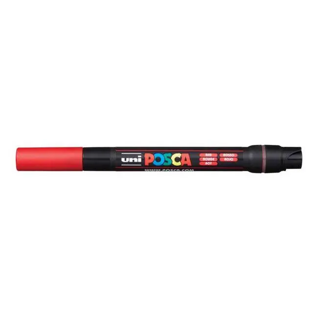 Uni Posca Pcf-350 Brush Tip Marker – Red, 0.1–10.0Mm Line Width 1