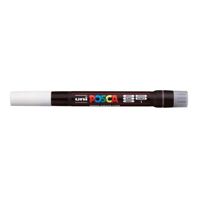 Uni Posca Pcf-350 Brush Tip Marker – White, 0.1–10.0 Mm Fine Control 1