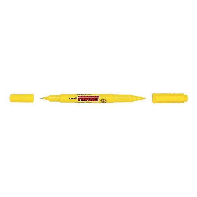 Uni Prockey Dual-Tip Marker – Yellow (0.4Mm + 0.9Mm) Pm-120 1