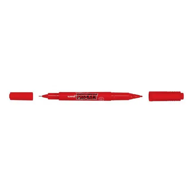 Uni Prockey Pm-120 Dual-Tip Marker – Red (0.4Mm + 0.9Mm) 1