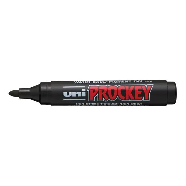 Uni Prockey Pm-122 Marker – Black, 1.2 Mm Bullet Tip, Quick-Dry Ink 1