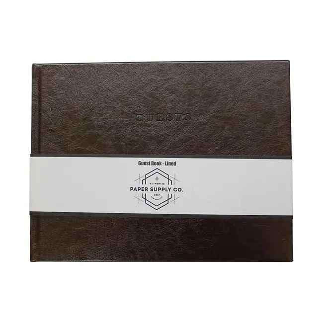 Vintage-Style Brown Guest Book – Hardcover, Osc Design 1