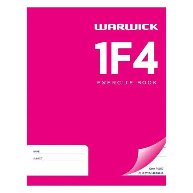 Warwick 1F4 Wide-Line Exercise Book – 24 Pages, 12Mm Ruled, 230×180Mm 1