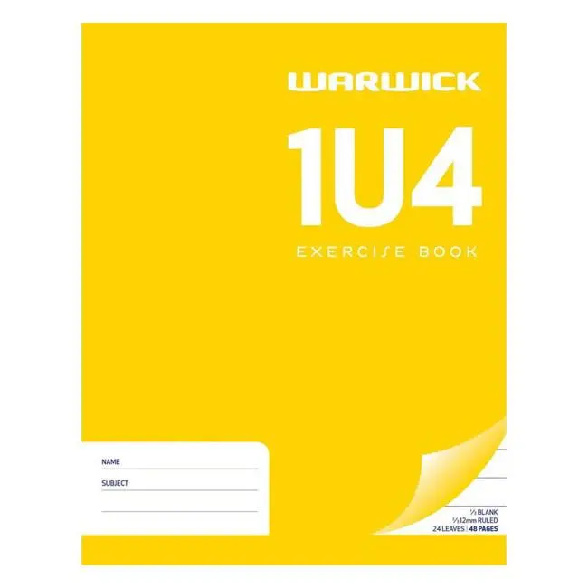 Warwick 1U4 Dual-Zone Exercise Book – 24 Pages (2/3 Ruled, 1/3 Unruled), 230×180Mm 1