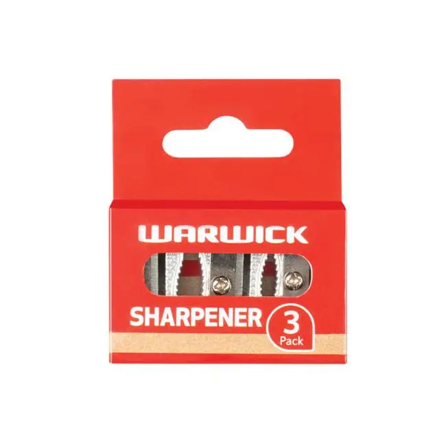 Warwick 3-Piece Metal Pencil Sharpener Set – For Standard Diameter Pencils 1