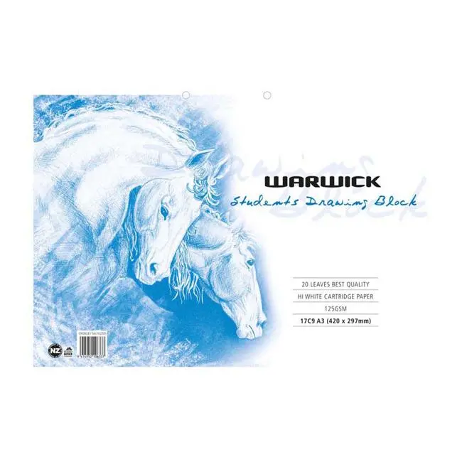Warwick A3 Drawing Refill Pad – 20 Punched Sheets, 120Gsm 1