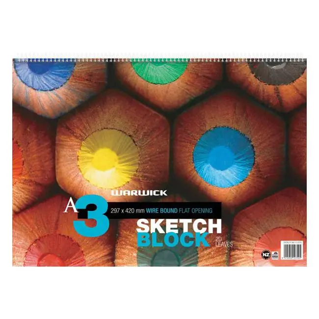 Warwick A3 Spiral-Bound Sketch Pad – 20 Sheets, 120Gsm 1
