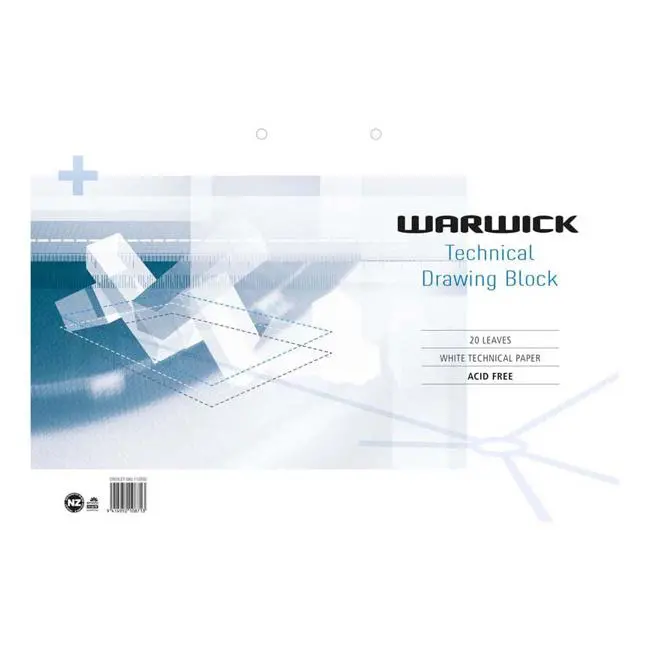Warwick A3 Technical Drawing Refill – 20 Punched Sheets, 120Gsm, 420 × 297 Mm 1