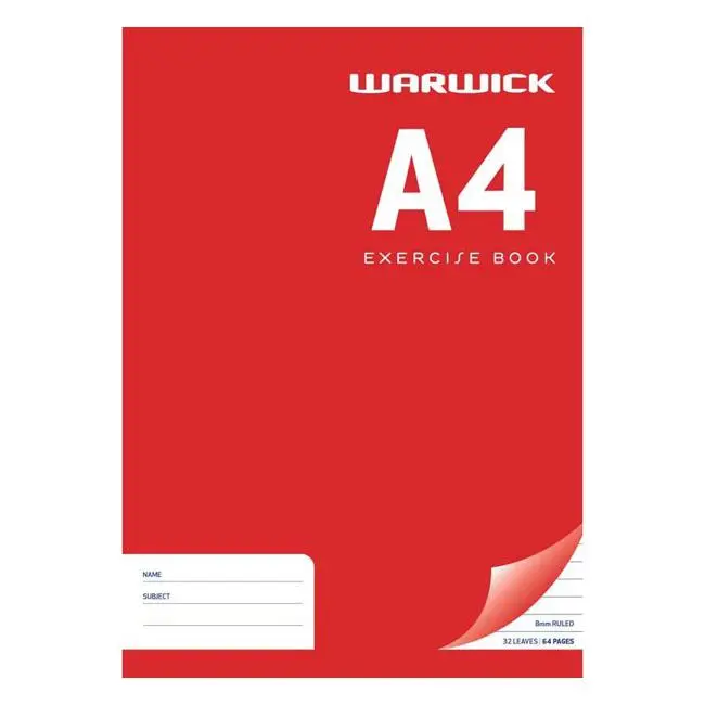 Warwick A4 Ruled Exercise Book – 32 Pages, 8 Mm Line Spacing 1