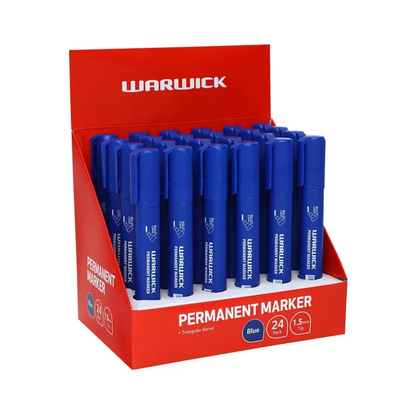Warwick Bullet-Tip Permanent Marker — Blue Ink, 24-Pack (11577421) 1