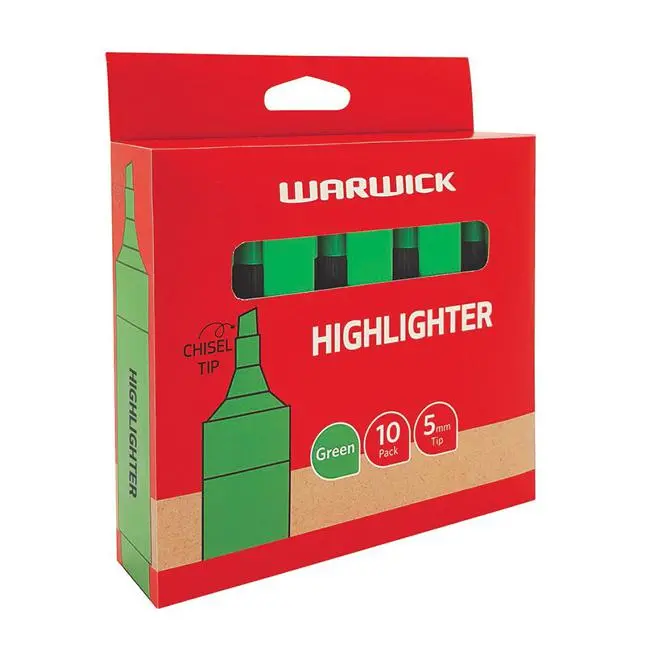 Warwick Compact Highlighter – Stubby Green Tip 1