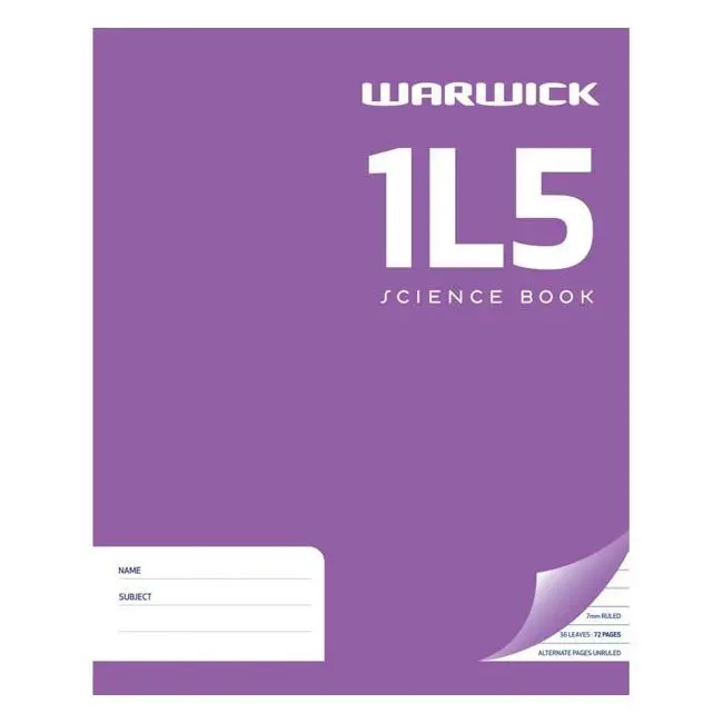 Warwick Dual-Format Exercise Book – 36 Pages, Ruled & Blank Sections, 7Mm Lines, 255×205Mm 1