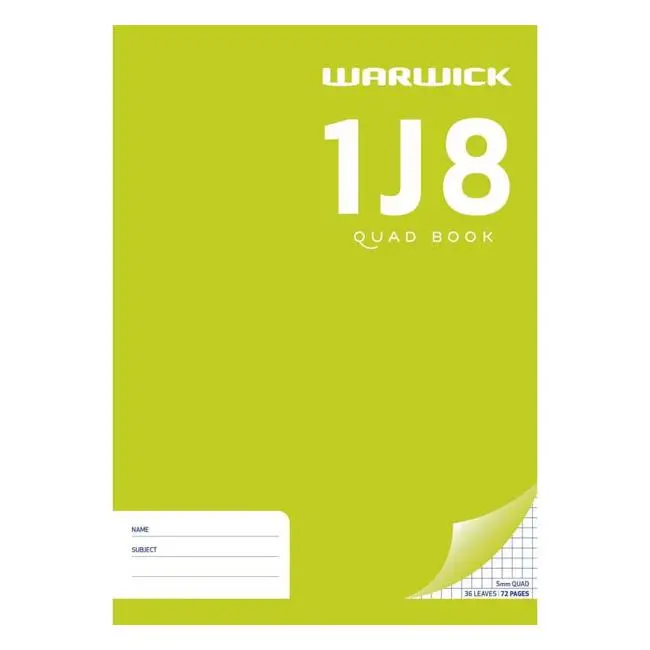 Warwick Exercise Book – A4, 36 Pages, Quad Ruled (5Mm), 1J8 1