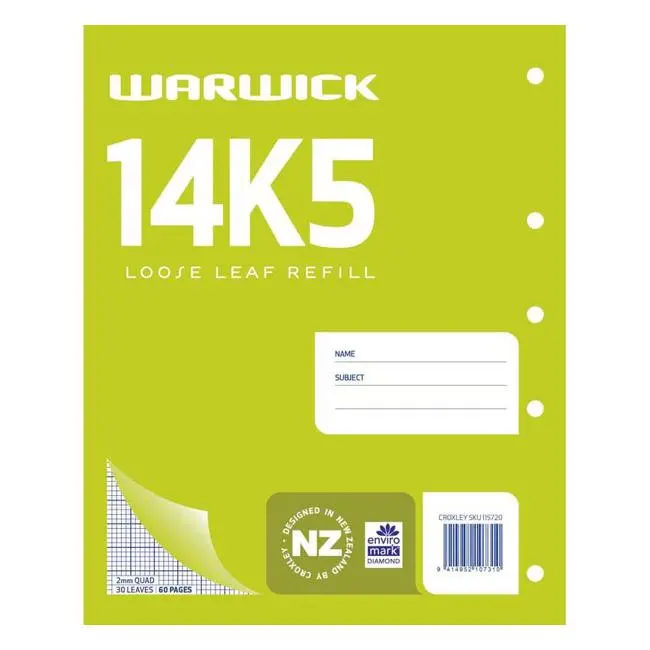 Warwick Fine-Grid Refill Pack – 30 Loose Sheets, 2Mm Quad, 255×205Mm 1