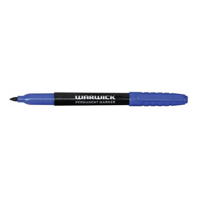 Warwick Fine Tip Permanent Marker – Blue, Box Of 12 1