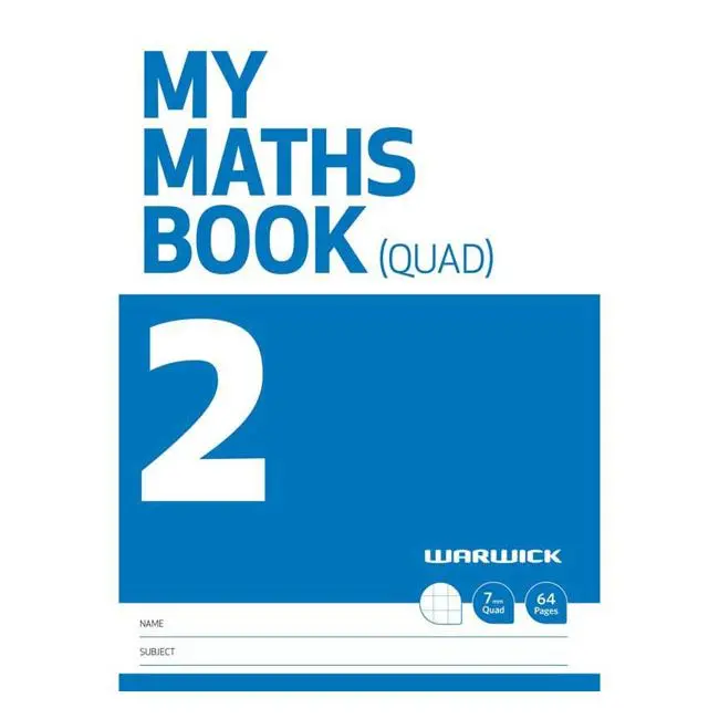 Warwick Fsc My Maths Book 2 – A4, 64 Pages, Quad Ruled (7Mm) 1