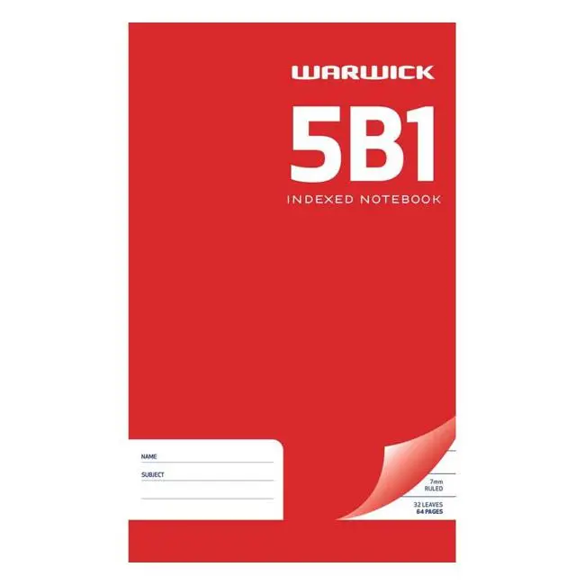 Warwick Indexed Pocket Notebook – 32 Ruled Pages, 7Mm Spacing, 165×100Mm 1