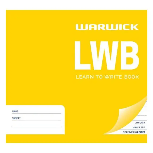 Warwick Learn-To-Write Exercise Book – 32 Pages, Dashed Guideline Format (7 Mm Top, 14 Mm Baseline), 198 × 210 Mm 1