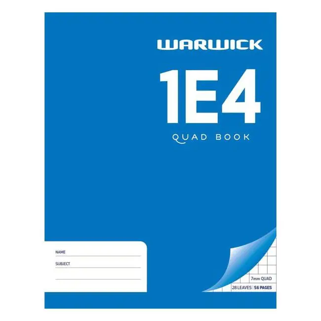 Warwick Quad-Ruled Exercise Book – 28 Pages, 7Mm Grid, Compact 230×180Mm 1