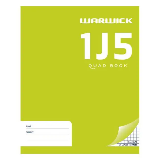 Warwick Quad-Ruled Exercise Book – 36 Pages, 5Mm Grid, 255×205Mm 1