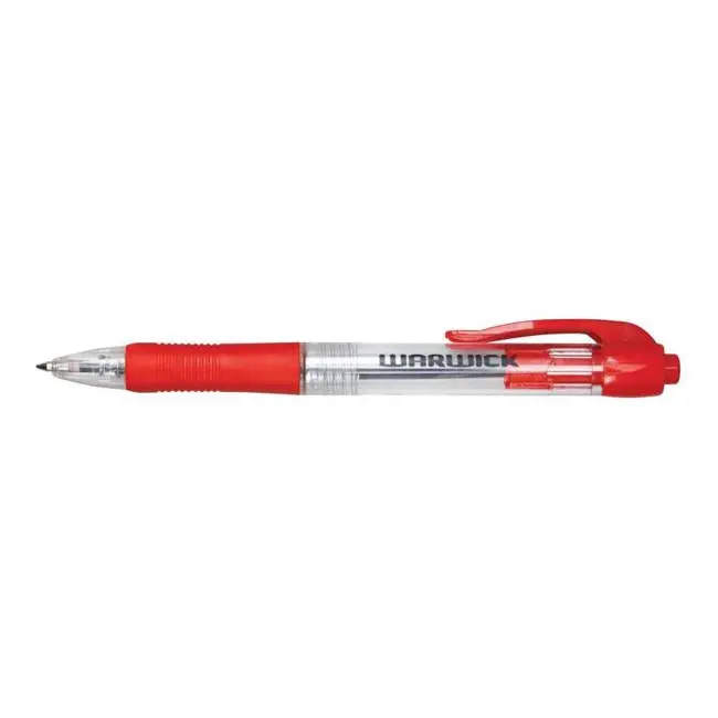 Warwick Red Ballpoint Pen – Retractable Medium Tip, Comfort Grip, Box Of 12 1