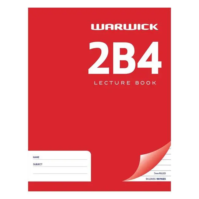 Warwick Ruled Lecture Book – 94 Pages, 7Mm Line Spacing, Compact 230×180Mm 1