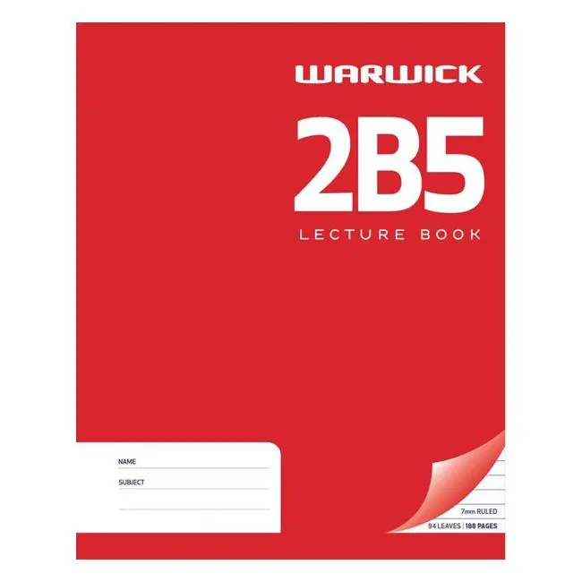 Warwick Ruled Lecture Book – 94 Pages, 7Mm Spacing, Standard 255×205Mm 1