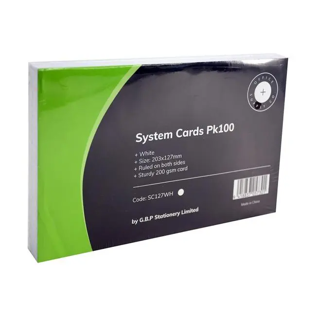 White Index Cards – 203 X 127Mm, Pack Of 100 1