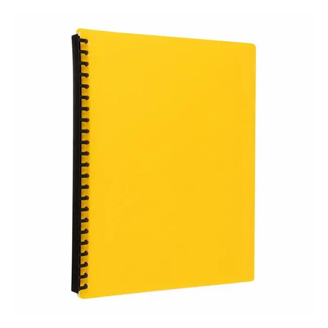 Yellow 20-Pocket Refillable Display Book – Icon A4 1